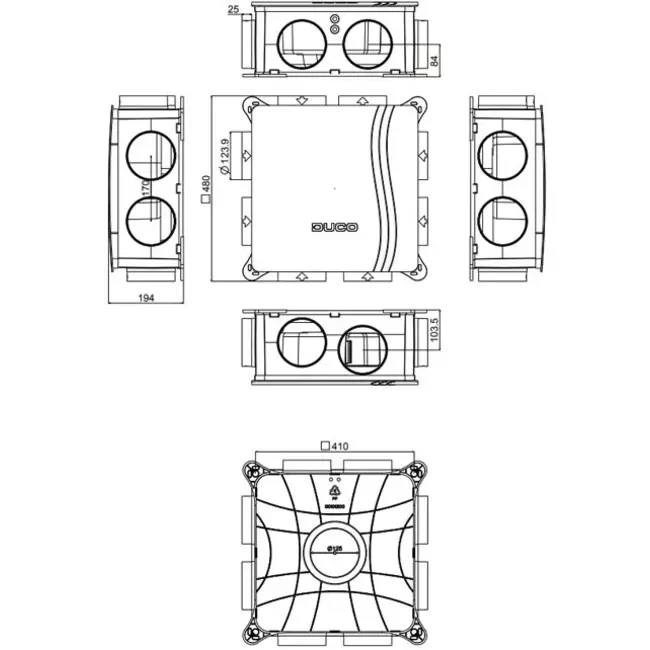 DucoBox Silent Connect 400 m³/t + RFT-styring