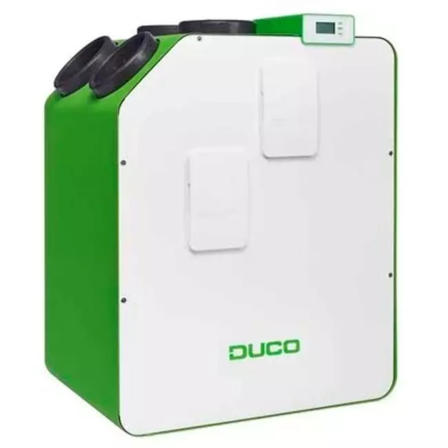 Duco MVHR Ducobox Energy 570 – 2 zonestyring med varmelegeme – venstre – 570 m³/t