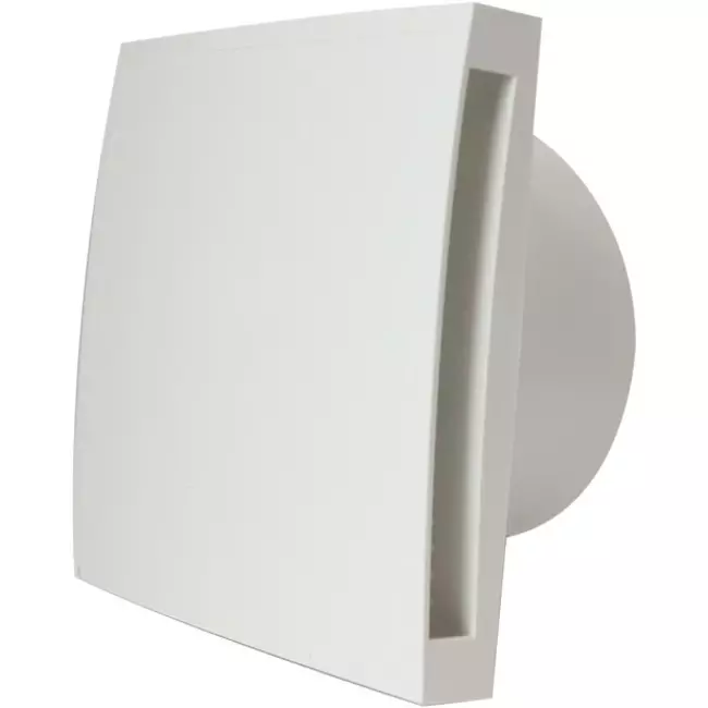 Badeværelsesventilator Ø 100 mm hvid med timer – Design EET100T