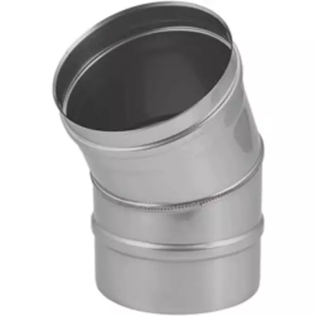 Ovnrør Ø 350 mm rustfrit stål enkeltvægget bøjning 30°