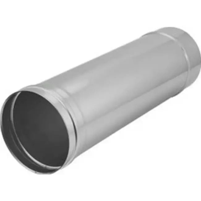 Ovnrør Ø 180 mm rustfrit stål, enkeltvægget - L = 1000 mm