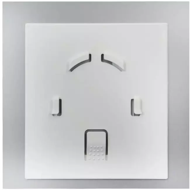 Badeværelsesventilator Ø 125 mm med fugtsensor og timer – frontpanel i satin sølvfarvet glas