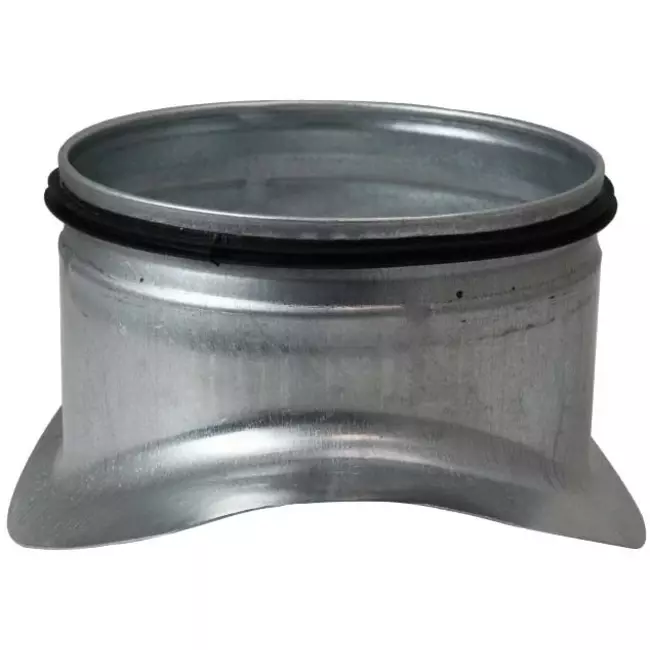 Samling til spiralrør Ø180/200 mm – 200 mm (90°) – galvaniseret
