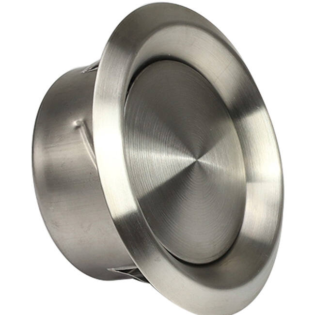 Ventilationsventil i rustfrit stål 125 mm udsugning og indblæsning med friktionsfjedre - DVI-C125