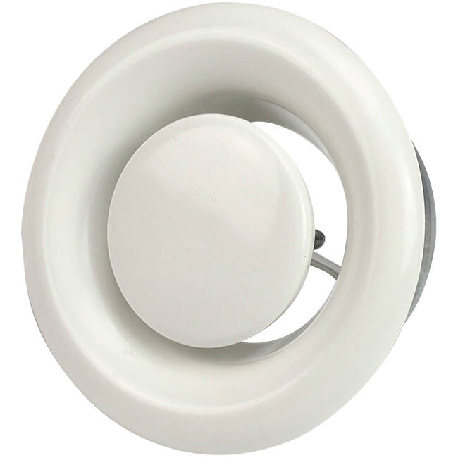 Ventilationsudblæsningsventil 200 mm metal - E-DVS200 RAL9010