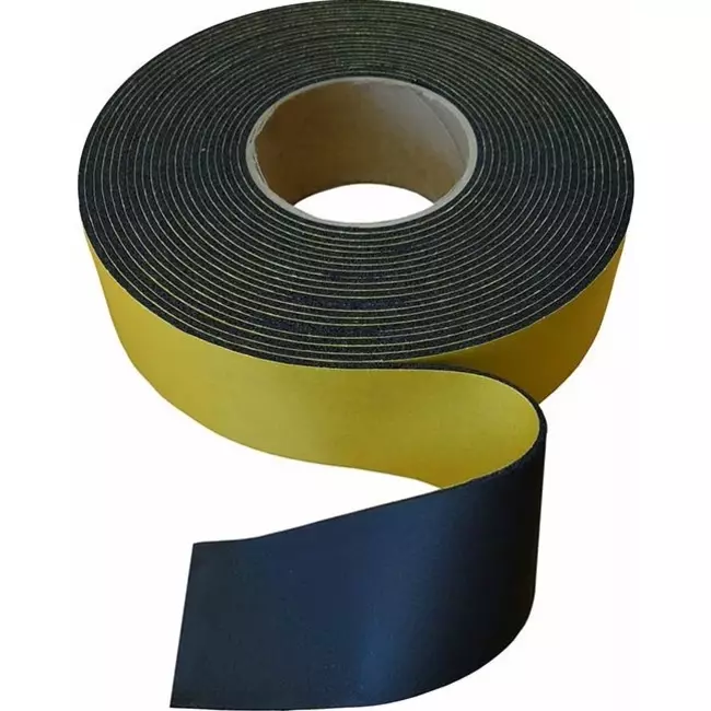 Isoleringstape 75 mm neutral – sort – rulle 15 m
