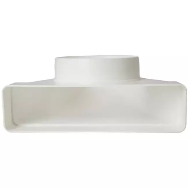 Rektangulær, plastik, lodret, 90° bøjning, Ø100 mm - 220 x 55 mm KLD25-100
