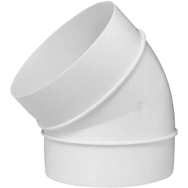 Rundt, plast, 45° bøjningsdiameter: 100 mm AL100-45