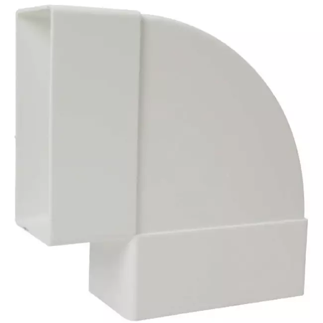 Rektangulær, plastik, vandret, 90° bøjning, 110 x 55 mm – KLH