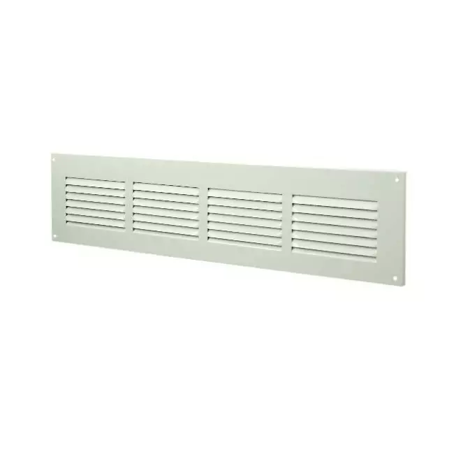 Ventilationsrist i metal, rektangulært 400x100 hvid - MR4010