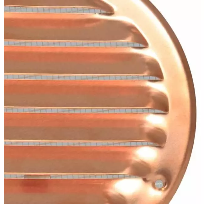 Ventilationsrist i metal, rund Ø 200 mm kobber – MR200Cu