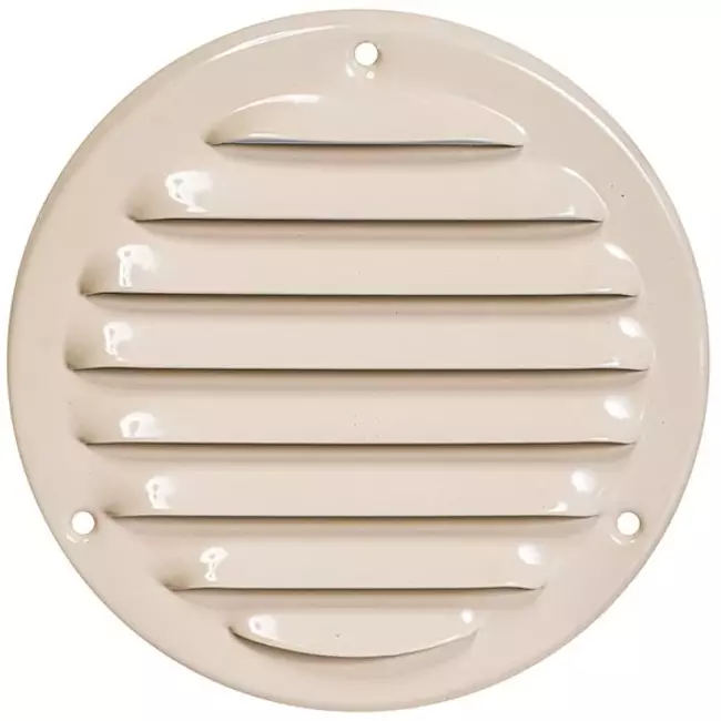 Ventilationsrist i metal rund 100 mm beige - MR100Y - RAL1015