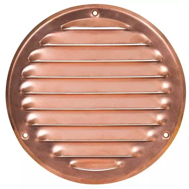 Ventilationsrist i metal, rund Ø 125 mm kobber – MR125Cu