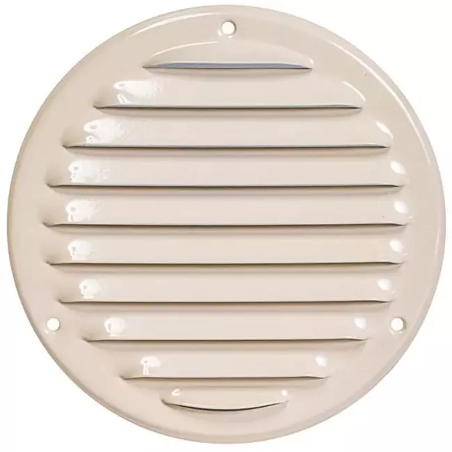 Ventilationsrist i metal rund Ø125 mm beige - MR125Y