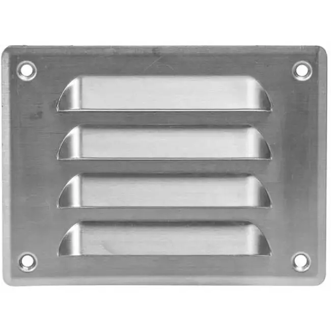 Ventilationsrist i metal, rektangulær 140x105 mm aluminium – MR14105Al