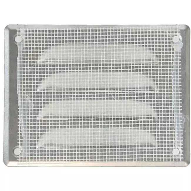 Ventilationsrist i metal, rektangulær 140x105 mm aluminium – MR14105Al