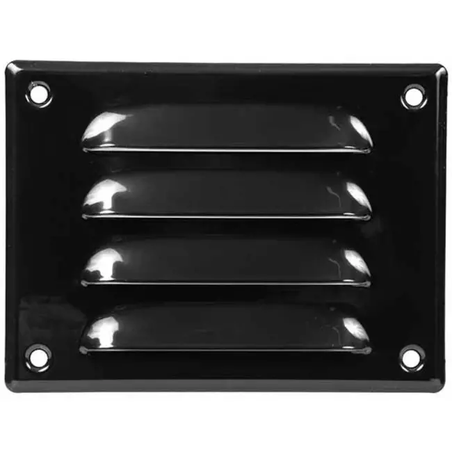 Ventilationsrist i metal, rektangulær 140x105 mm sort – MR14105M