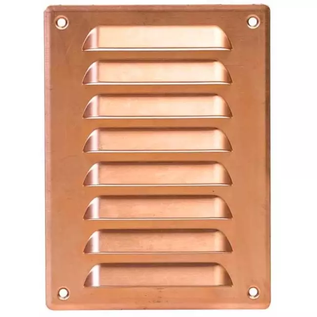 Ventilationsrist i metal, rektangulær 140x190 mm kobber – MR1419Cu