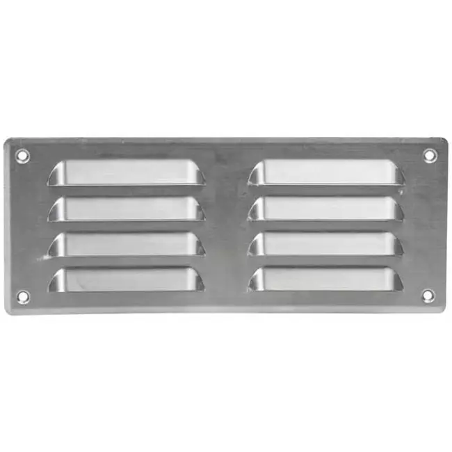 Ventilationsrist i metal, rektangulær 260x105 mm aluminium – MR26105Al