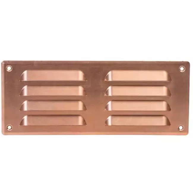 Ventilationsrist i metal, rektangulær 260x105 mm kobber – MR26105Cu