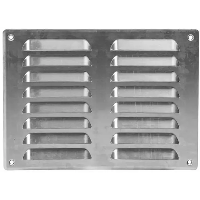 Ventilationsrist i metal, rektangulær 260x190 mm aluminium – MR2619Al