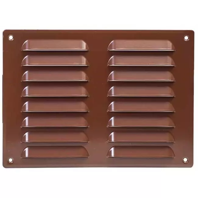 Ventilationsrist i metal, rektangulær 260x190 mm brun – MR2619B