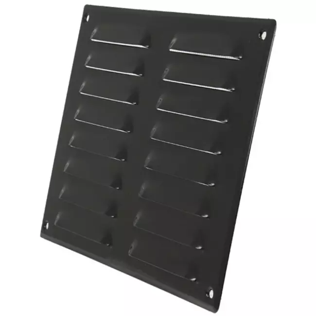 Ventilationsrist i metal, rektangulær 260x190 mm sort – MR2619M