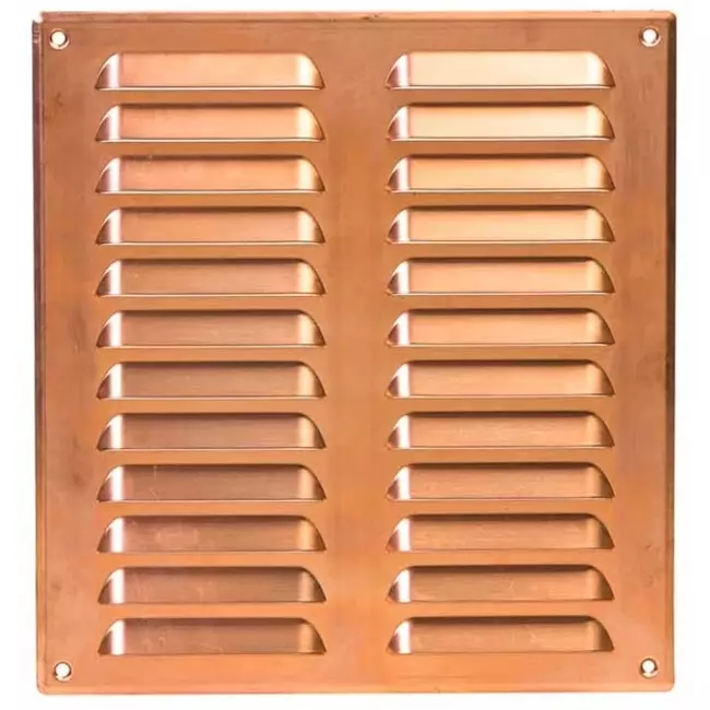 Ventilationsrist i metal, rektangulær 260x280 mm kobber – MR2628Cu