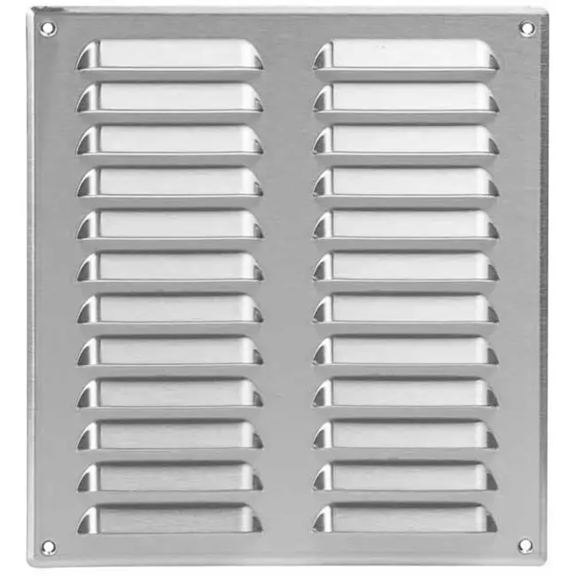 Ventilationsrist i metal, rektangulær 260x280 mm rustfri stål – MR2628i
