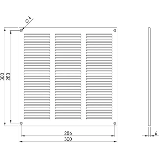 Metalgitter 300x300 mm hvid - MR3030