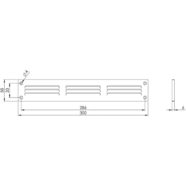 Metalgitter 300x50 mm brun - MR305B