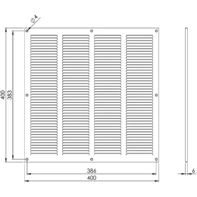 Metalgitter 400x400 mm zink - MR4040Zn