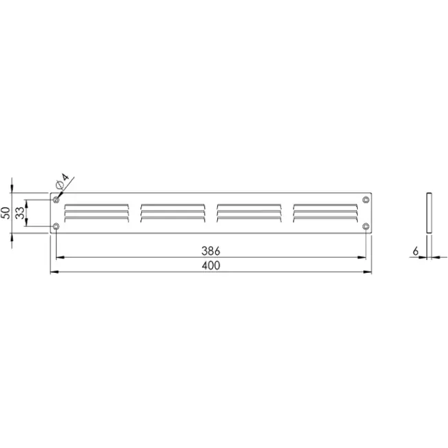 Metalgitter 400x50 mm brun - MR405B