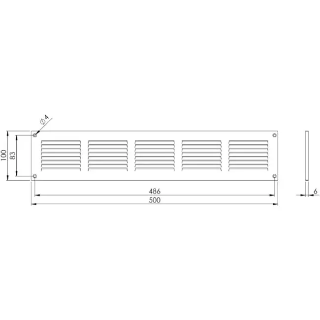 Metalgitter 500x100 mm brun - MR5010B