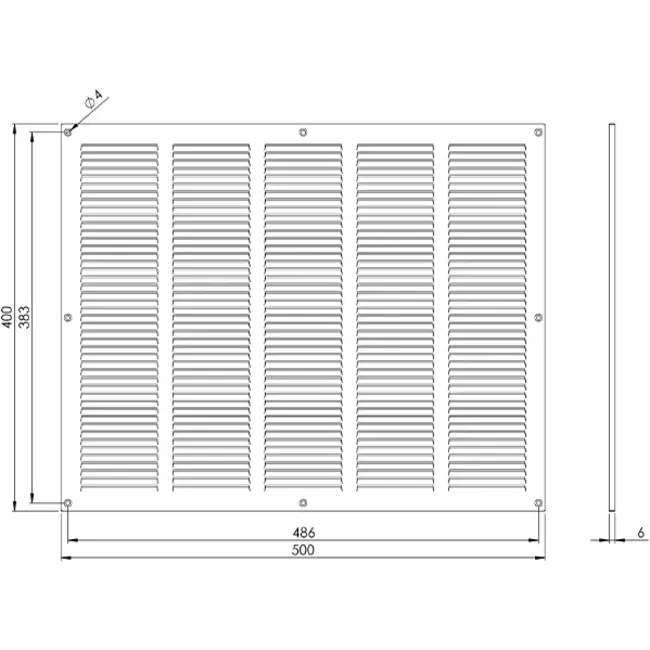 Metalgitter 500x400 mm sort - MR5040M