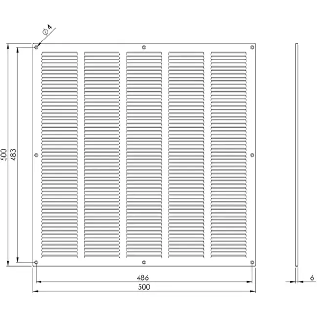 Metalgitter 500x500 mm hvid - MR5050