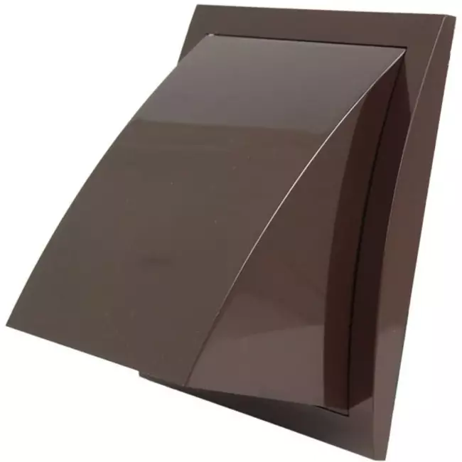 Facadegitter med kontraventil 150x150 mm diameter 100 mm brun – ND10FVB