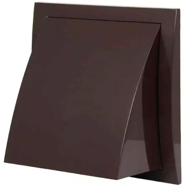 Facadegitter med kontraventil 150x150 mm diameter 100 mm brun – ND10FVB