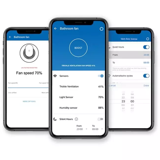 Vent-Axia Svensa PureAir badeværelsesventilator med lugtsensor (app-styret)