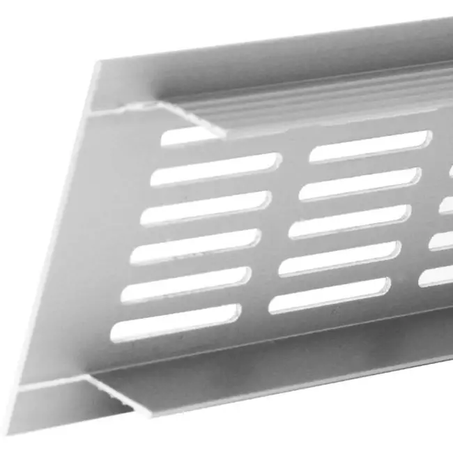 Fodlistediffuser i aluminium - sølv L=400mm x H=60mm -RA640S