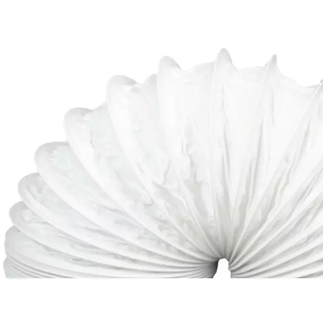 Fleksibel PVC-ventilationsslange i hvid, Ø125 mm (6 meter)