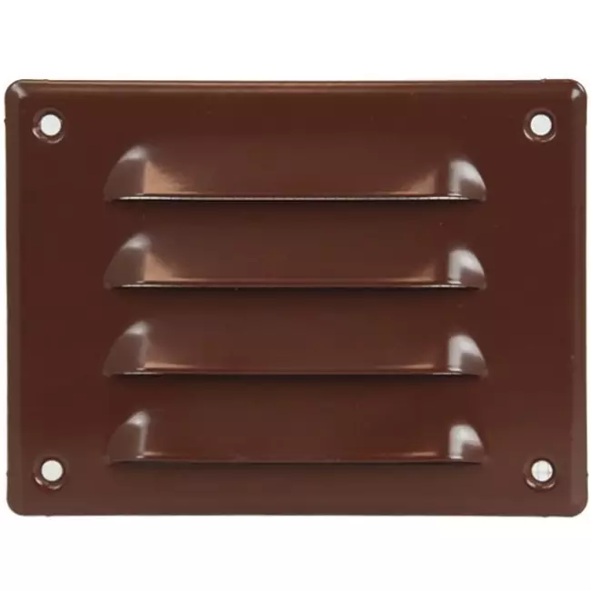 Ventilationsrist i metal, rektangulær 140x105 mm brun – MR14105B