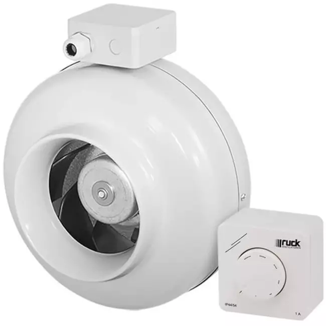 Ruck® kanalventilator 1170m³/t – Ø 315 mm + elektronisk variabel kontrol 1,0 A