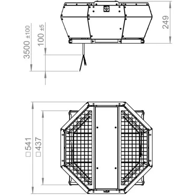 Lodret tagventilator i metal - DVA 315 E4P 43