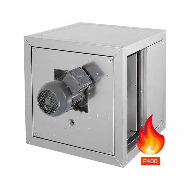 Boksventilator til røggas med lineært flow - MPC 250 D2 F4 TI30