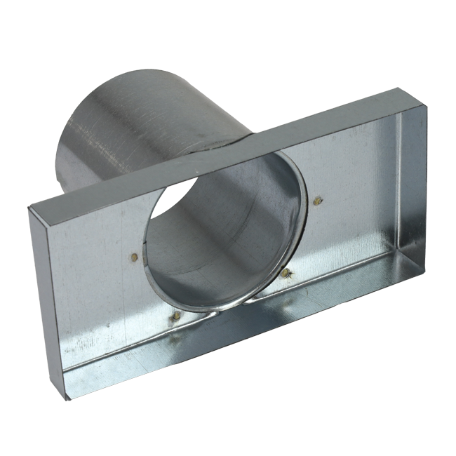 Låg 220x80 mm med tilslutning diameter 80 mm til indløbskanal