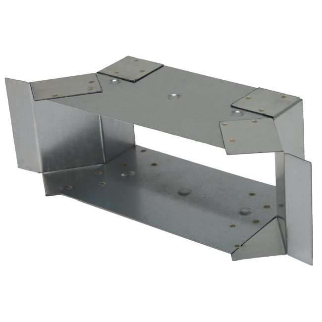 Sidetilslutning 220x80 mm til rektangulære kanaler