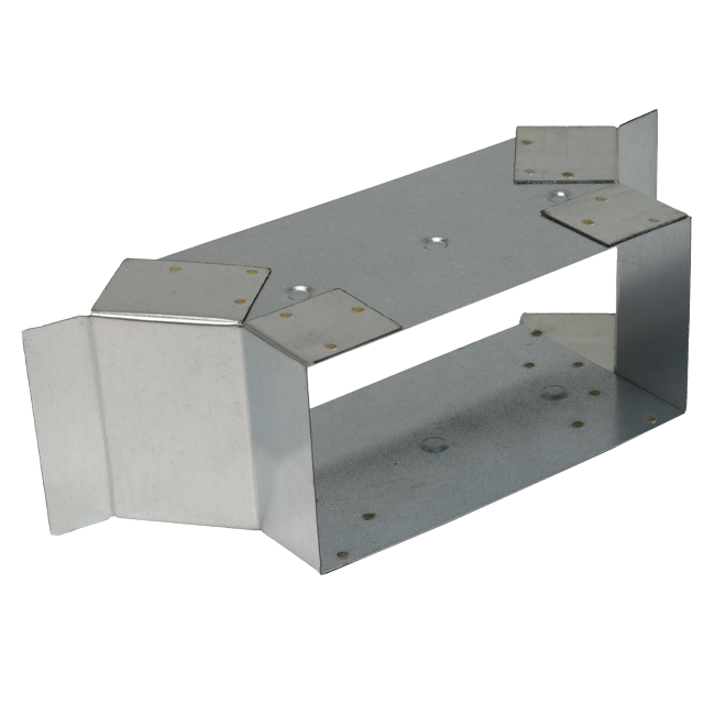 Sidetilslutning 220x80 mm til rektangulære kanaler