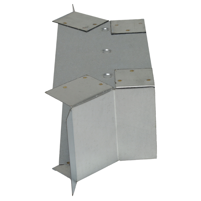 Sidetilslutning 220x80 mm til rektangulære kanaler