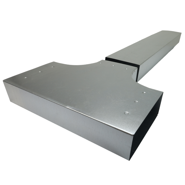 T-stykke 90 grader 220x80 mm - 220x80 mm til kanalføring